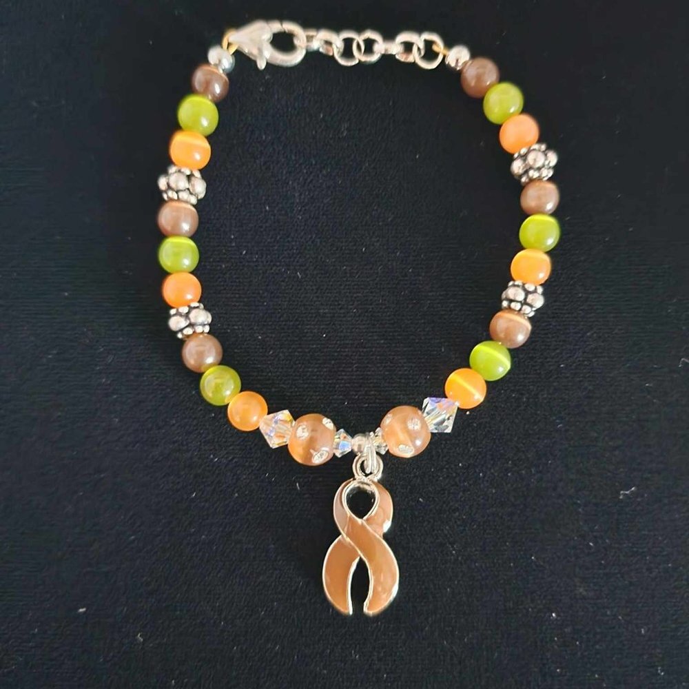 Brown Ribbon Awareness Ribbon Bracelet #44 - Picture 3 of 3